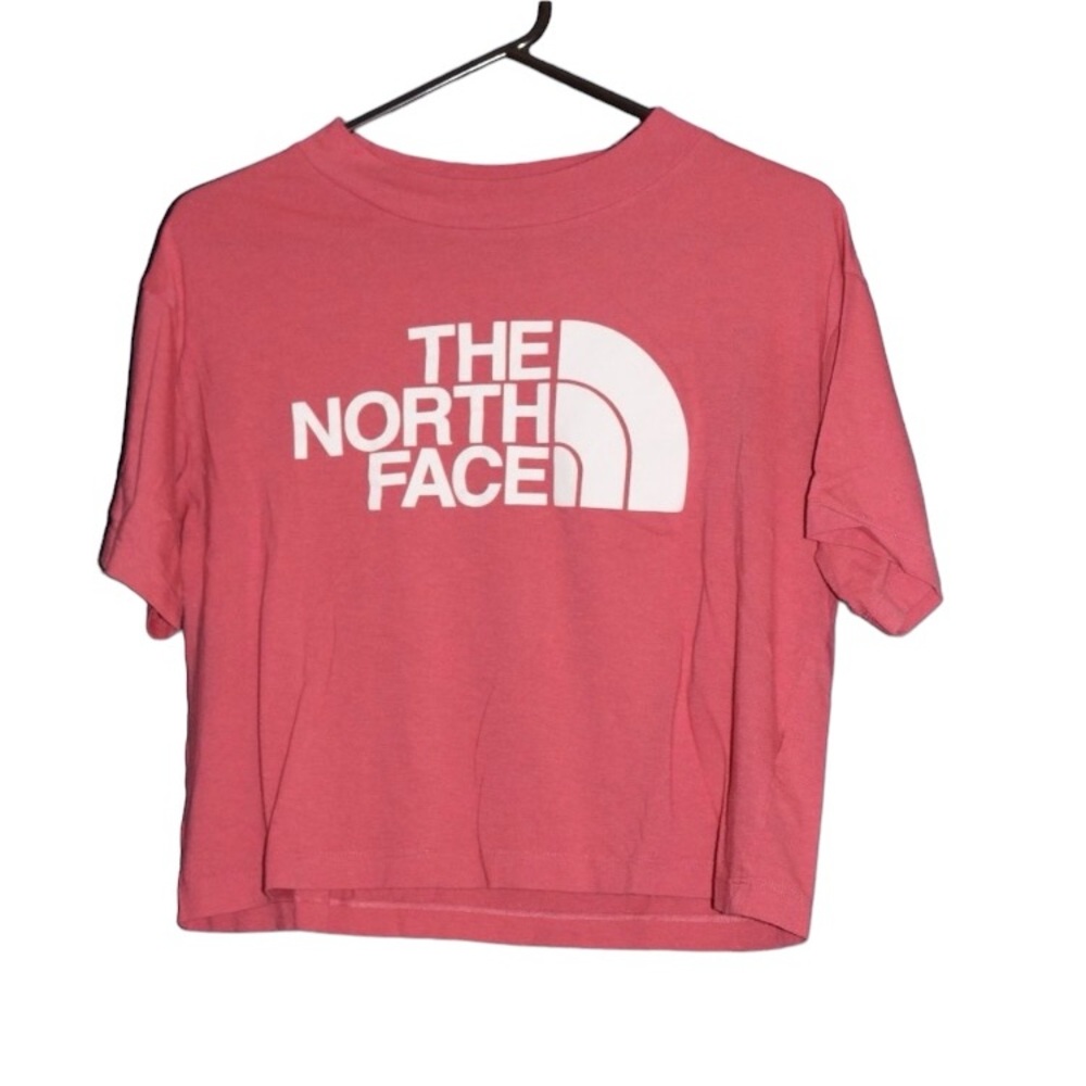 Pink The North Face cropped tee size small